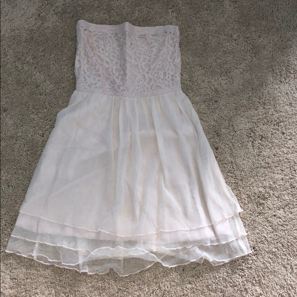 pink strapless dress
